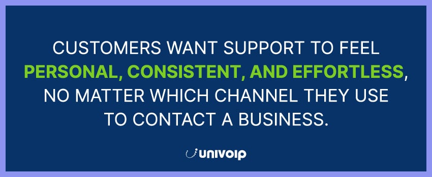 Customers want support to feel personal, consistent, and effortless, no matter which channel they use to contact a business.