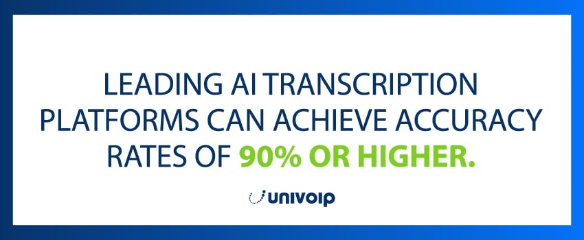 Leading AI transcription platforms can achieve accuracy rates of 90% or higher.