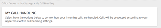 service Control: My Call Handling